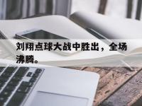 星空体育平台-刘翔点球大战中胜出，全场沸腾。