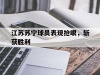 星空体育APP-江苏苏宁球员表现抢眼，斩获胜利
